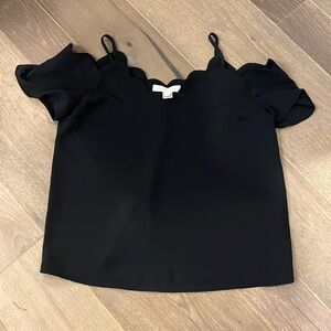 Monteau Los Angeles Black Cold Shoulder Top